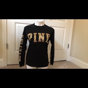 Black & White Ling Sleeve Pink Shirt.